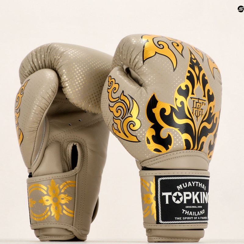 Bokso pirštinės Top King Boxing Kanok beige 7