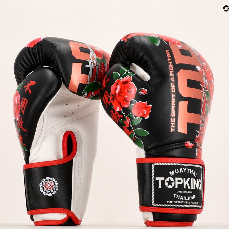 Bokso pirštinės Top King Boxing Rose white/black 6
