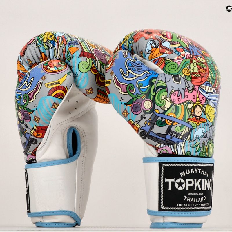Bokso pirštinės Top King Boxing Culture white/blue 7