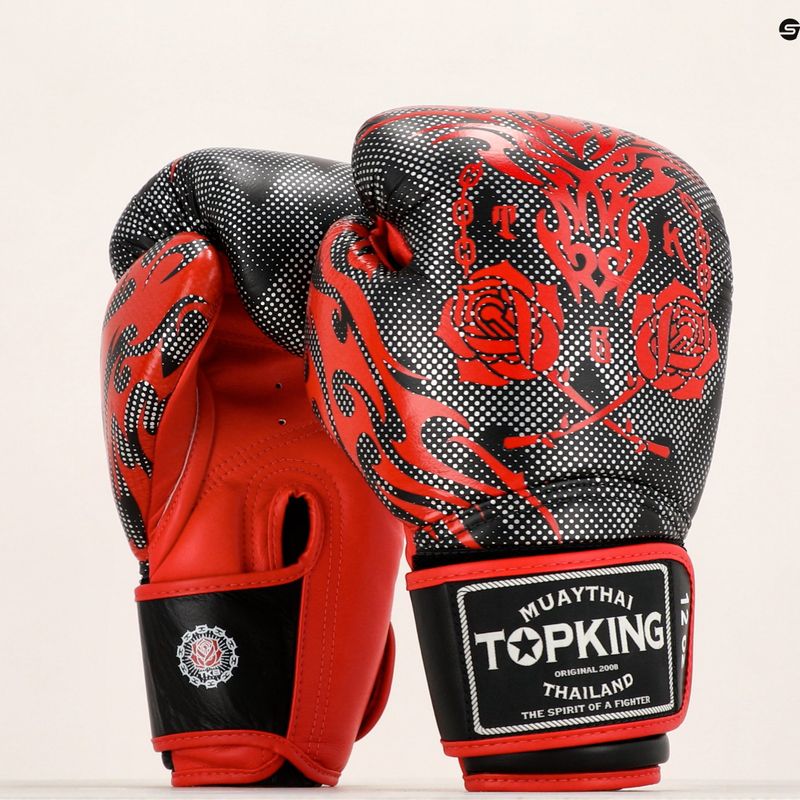 Bokso pirštinės Top King Boxing Dragon red/black 6