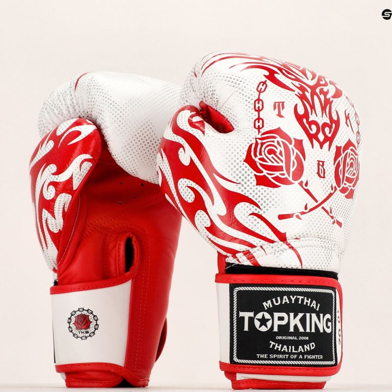 Bokso pirštinės Top King Boxing Dragon red/white 6