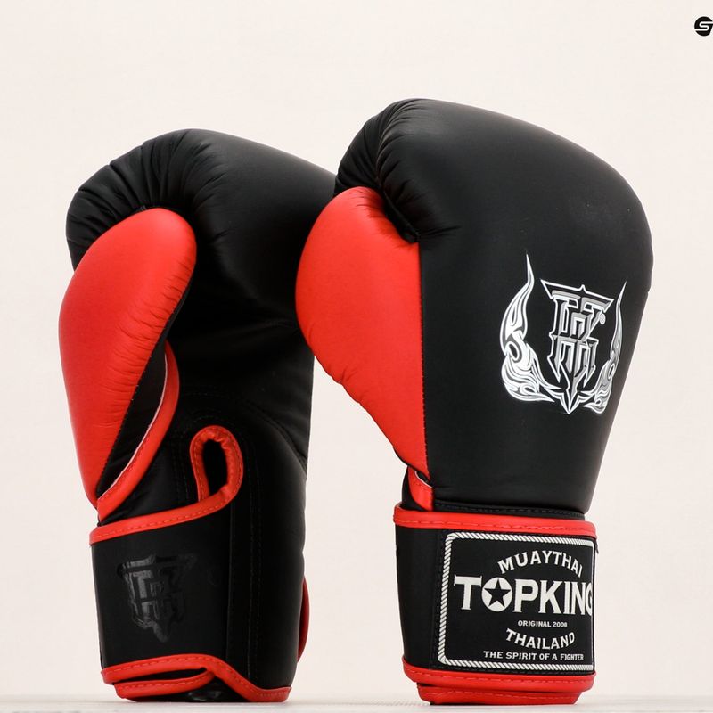 Bokso pirštinės Top King Reborn Boxing Semi Leather black/red 6