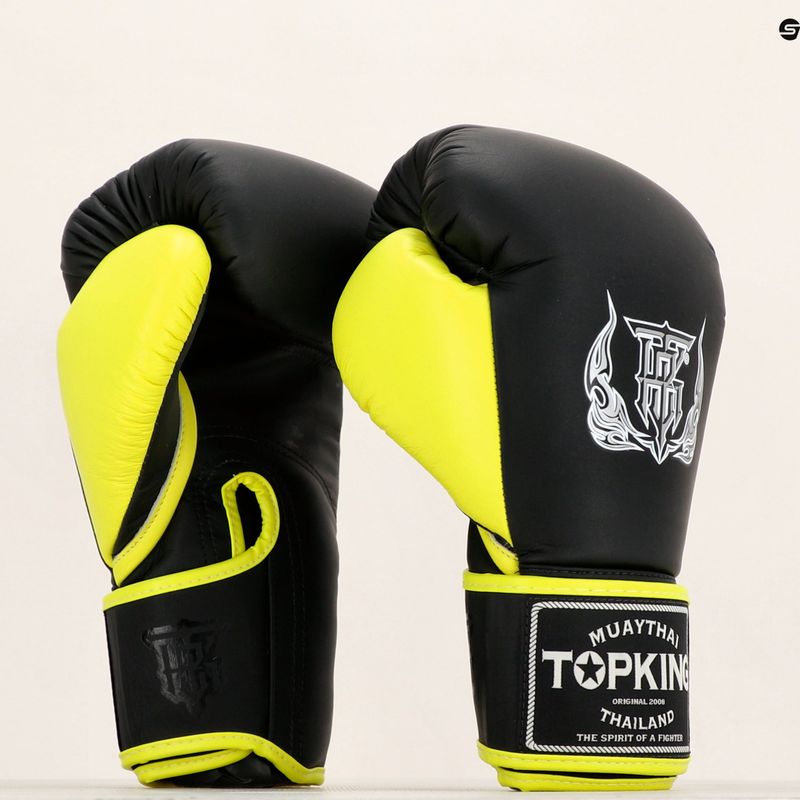 Bokso pirštinės Top King Reborn Boxing Semi Leather black/yellow 6