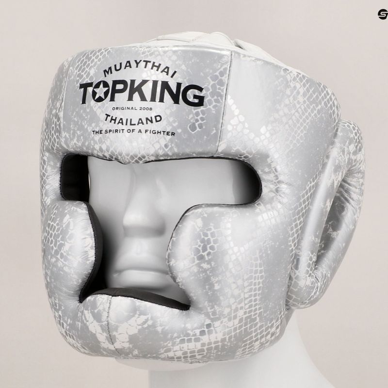Bokso šalmas Top King Super Star white/silver 7
