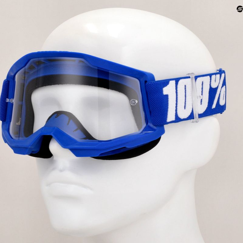 Vaikiški dviračių akiniai 100 % Strata 2 Junior blue/clear 7