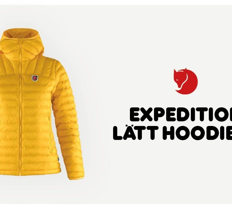 Moteriška Fjällräven Expedition Latt Hoodie pūkinė striukė juoda F86120 9