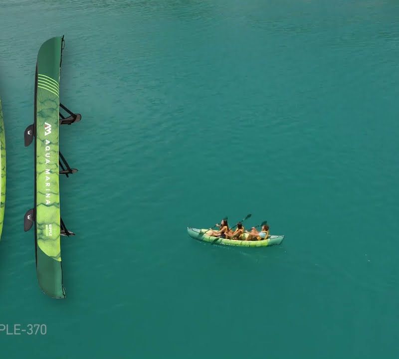 Aqua Marina pramoginė baidarė žalia Ripple-370 3 asmenų pripučiama 12'2" baidarė 21