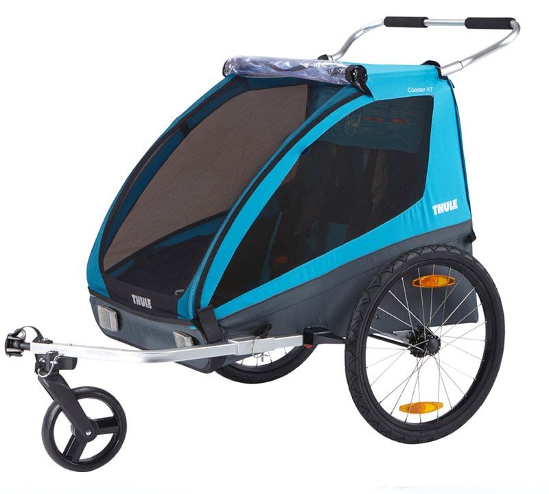 Thule Coaster XT dviračių priekaba+vaikiškas vežimėlis dvivietis žalias 10101820 11