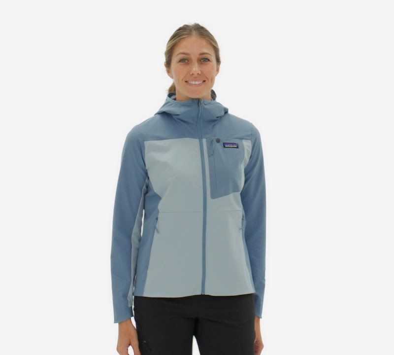 Moteriška softshell striukė Patagonia R1 CrossStrata Hoody lagom blue 16