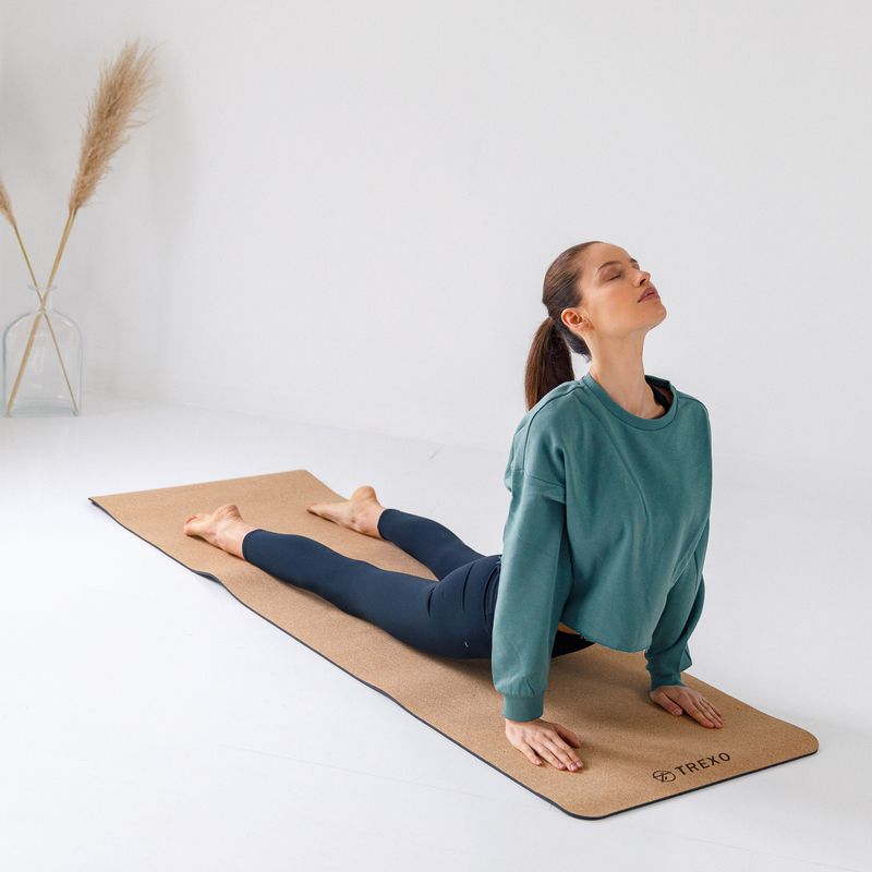 XTREXO Jogos kilimėlis TPE kamštiena 6 mm juoda YM-C01C 7