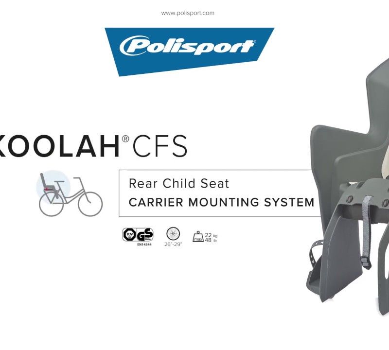 Polisport Koolah CFS galinės bagažinės dviračių sėdynė pilkai smėlio spalvos FO 8631500013 7