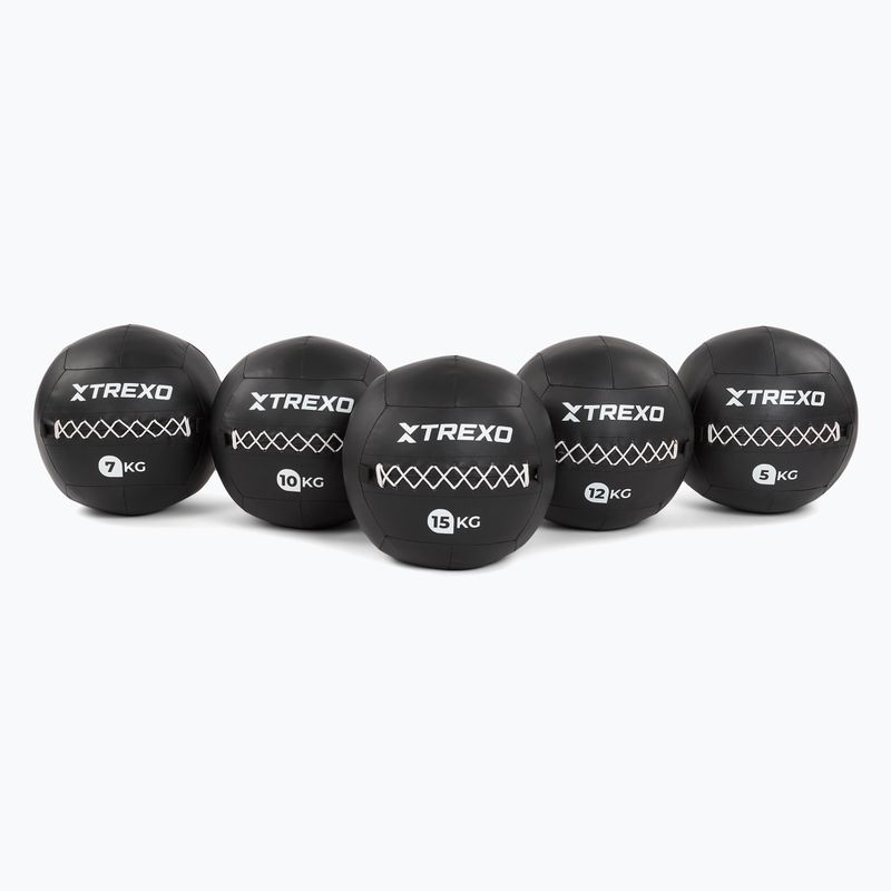 Medicininis kamuolys XTREXO Wall Ball 15 kg juodas 5