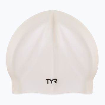 TYR silikoninė plaukimo kepuraitė be raukšlių balta LCS