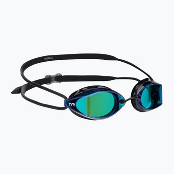 TYR Tracer-X Racing veidrodiniai mėlyni/juodi plaukimo akiniai LGTRXM_422