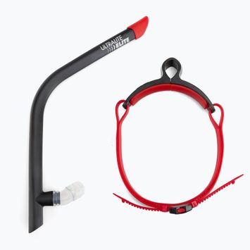 TYR Ultralite Snorkel Elite priekinis plaukimo vamzdelis juodai raudonas LSNKLELT_001