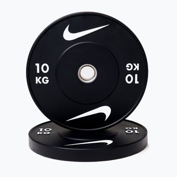 Bumperinės svorio plokštės Nike Strength Rubber Bumper Plates 10 kg black/white
