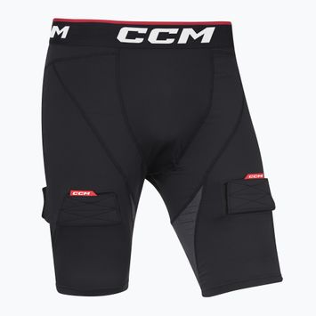 Vyriški ledo ritulio šortai su suspensoriu CCM Ribano Compresion SR black