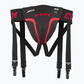 Vyriška tarpkojo apsauga CCM Jock Combo SR black/red