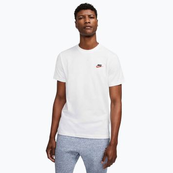 Vyriški Nike Sportswear Club marškinėliai balta/juoda/vienuolyno raudona