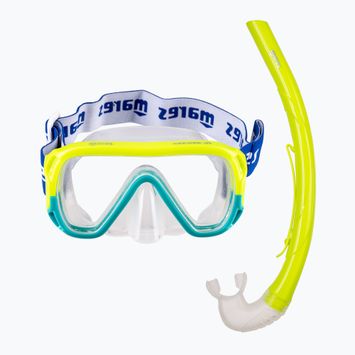 Vaikiškas paviršinio nardymo rinkinys Mares Combo Keewee Junior yellow/auqa/clear