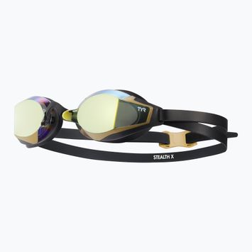 Plaukimo akiniai TYR Stealth-X Performance Mirrored gold/ black/ black