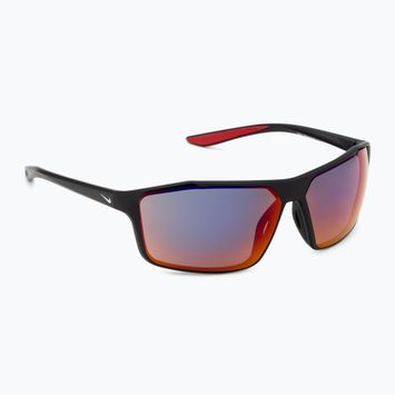 Vyriški akiniai nuo saulės Nike Windstorm matinės juodos/ gryno pltnm/ lauko atspalvio