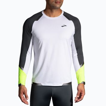 Vyriški bėgimo marškinėliai ilgomis rankovėmis Brooks Run Visible white/asphalt/nightlife