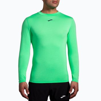 Vyriški bėgimo marškinėliai ilgomis rankovėmis Brooks High Point hyper green