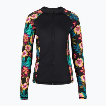 "Hurley" moteriška plaukimo striukė ilgomis rankovėmis "Fiji Fantasy Zip Front Rashguard" juoda