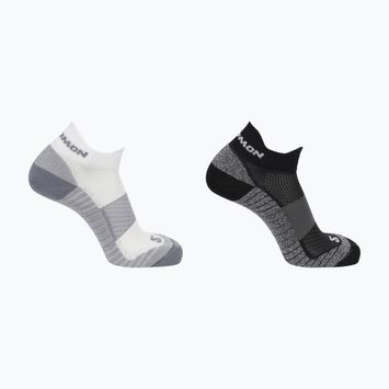 Salomon Aero Ankle bėgimo kojinės 2 poros juodos/baltos