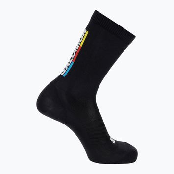 Bėgimo kojinės Salomon Pulse Race Flag Crew black/ bright red/ lemon