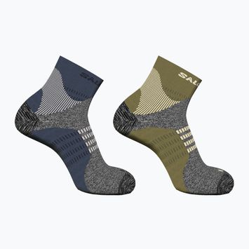 Salomon X Ultra Access Quarter kojinės 2 poros gothic olive/grisaille