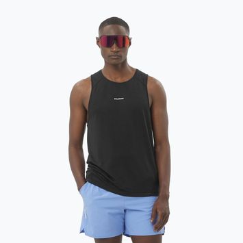 Vyriškas bėgimo marškinėlis Salomon Shakeout Core Tank deep black