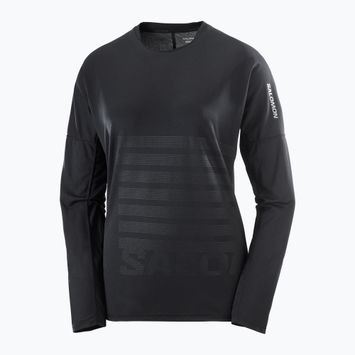 Vyriški bėgimo marškinėliai ilgomis rankovėmis Salomon Sense Aero Tee GFX deep black/black