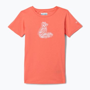 Vaikiški žygio marškinėliai Columbia Mission Lake Graphic hot coral/foxy swirl