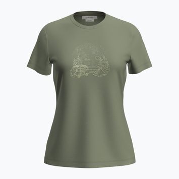 Moteriški žygio marškinėliai icebreaker Merino 150 Tech Lite SS Tee Van Camp lichen