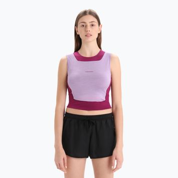 Icebreaker moteriškas termo marškinėlis Zoneknit Cropped Bra-Tank violetinės spalvos žvilgsnis