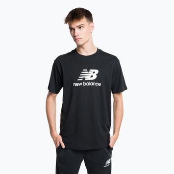 New Balance Essentials Stacked Logo Co vyriški treniruočių marškinėliai juodi MT31541BK