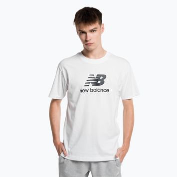 New Balance Essentials Stacked Logo Co vyriški treniruočių marškinėliai balti MT31541WT