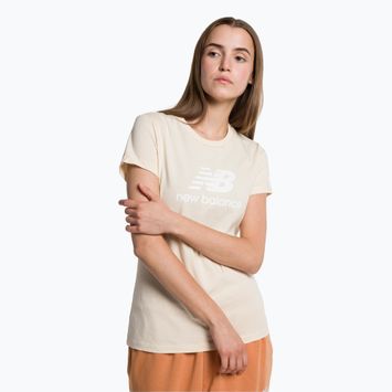 Moteriški marškinėliai New Balance Essentials Stacked Logo Co beige WT31546TCM