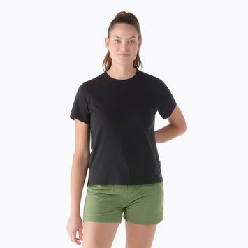 Moteriški žygio marškinėliai Smartwool Perfect Crew Short Sleeve black