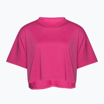 Moteriški treniruočių marškinėliai Under Armour Campus Boxy Crop astro pink/black