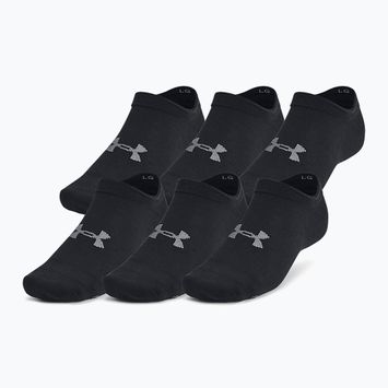 Treniruočių kojinės Under Armour Essential No Show 6 Pack black/black/castlerock