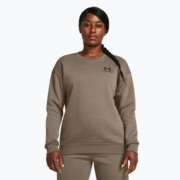 Under Armour moteriškas Essential Fleece Crew taupe dusk/black džemperis