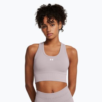 "Under Armour Vanish Seamless Mid" firminė tetra pilka/balta treniruočių liemenėlė