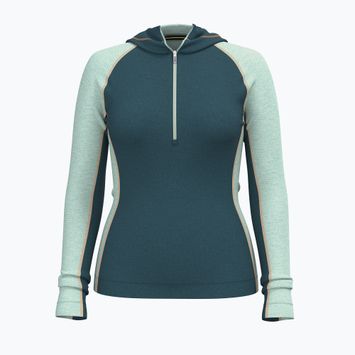 Moteriškas termoaktyvus džemperis Smartwool Classic Thermal Merino Base Layer 1/2 Zip Hoodie Boxed twilight/arctic green