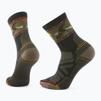 Kojinės Smartwool Hike Light Cushion Soaring Print Mid Crew charcoal