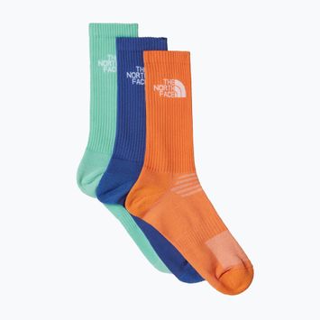 The North Face Multi Sport Cush Crew kojinės 3 poros papaya/bright foam/indigo plum