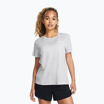 Moteriški treniruočių marškinėliai Under Armour Tech Textured halo gray/white