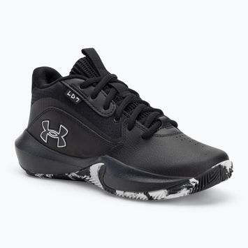 Under Armour GS Lockdown 7 vaikiški krepšinio bateliai juoda/juoda/metalinis sidabras